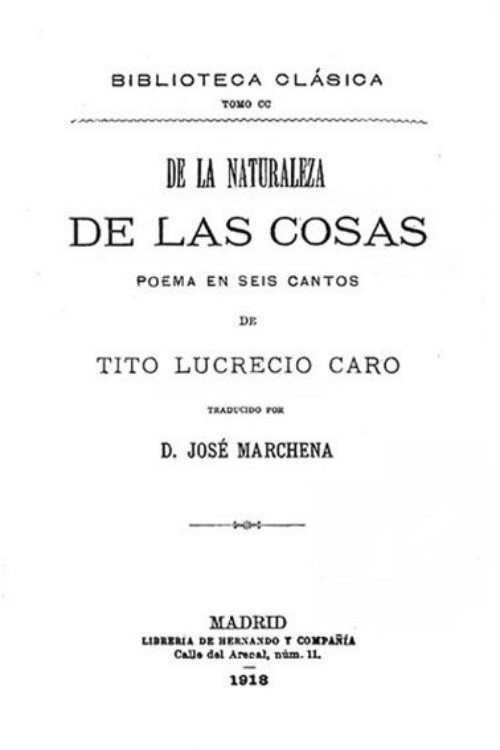 De la naturaleza de las cosas (De rerum natura)