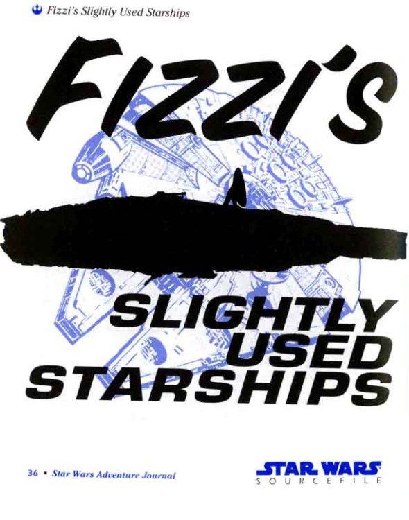 Naves estelares ligeramente usadas de Fizzi