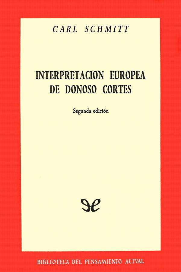 Interpretación europea de Donoso Cortés